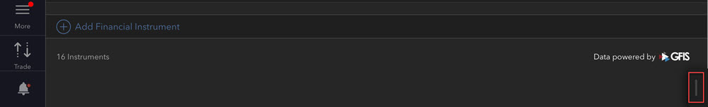 The slide-out data panel closee on the iPad. 